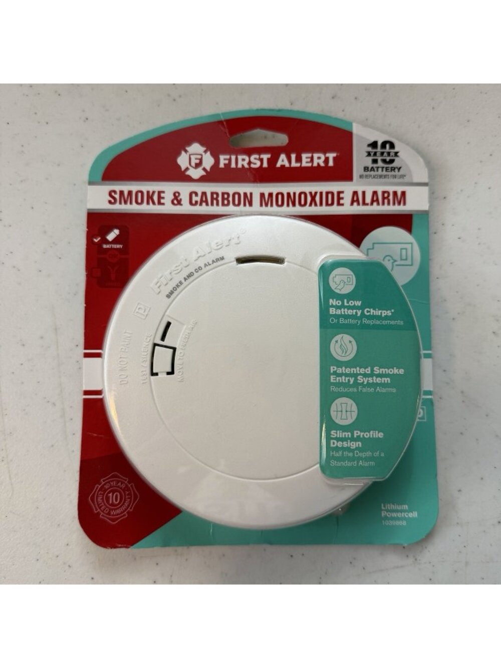 First Alert Alarm Combo 10 Year Battery Slim SMCO210 - Smoke & Carbon Monoxide